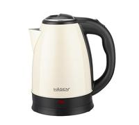 Hagen, Bollitore elettrico compatto in acciaio inox, Design elegante, Base a 360°, Capacità 1,8 l, Potenza 1500 W, Base a 360°, Filtro rimovibile e lavabile, HA5525- Crema