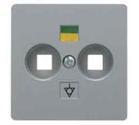 Hager B1 - Piastra centrale doppia presa alluminio