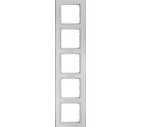 Hager B3 - Cornice 5 moduli alluminio bianco pile