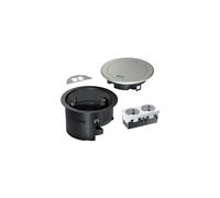 Hager BSR02D01 - Scatola di installazione R02, 2 x SCHUKO, Keystone tipo 01 2 F, coperchio in metallo, colore: Argento