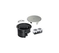 Hager BSR02D02 - Scatola di installazione R02, 2 x Schuko, Keystone tipo 01 2 F, tubo in metallo, colore: Argento