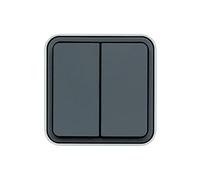 Hager cubyko - Pulsante deviatore doppio impermeabile grigio