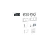 Hager GAPSET1 1xArbeitsplatz, mit 3 Steckdosen+USB-Charger, 15W, 2xRJ45, Cat.6A, Frontrastend, verkehrsweiß