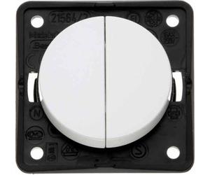 Hager integro - Pulsante doppio con terminale comun Bianco pile