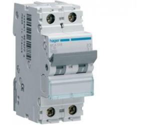 HAGER INTERRUTTORE AUTOMATICO MODULARE DI COMANDO 1 POLO + NEUTRO 16A 6KA C 2 MO