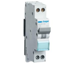 HAGER INTERRUTTORE AUTOMATICO PER COMANDO E PROTEZIONE MODULARE 1 POLO + NEUTRO