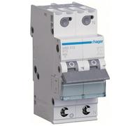 Hager Interruttore magnetotermico Polo + N 6 KA Caratteristica B 13 a Quick Connect mbs513