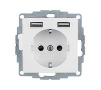 HAGER (KNX+DOM) 48038989 Toma SCHUKO/USB, S.x/B.x,bl tipo di alimentazione brillo polare, Multicolore