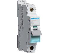 Hager NBN110. Corrente nominale: 10 A. Tipo: tipo B, quantità del modulo (max): 1 Modulo (E). Larghezza: 17,5 mm, profondità: NEW