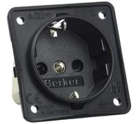 Hager - Presa Schuko protezione bambini + vite nero opaco