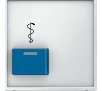 Hager q.1 - Piastra centrale con pulsante chiamata Bianco pile