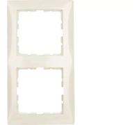 Hager S1 - Cornice 2 moduli bianco lucido