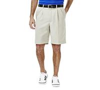 Haggar Cool 18 - Pantaloncini da uomo espandibili con pieghe sul davanti Corda. W34