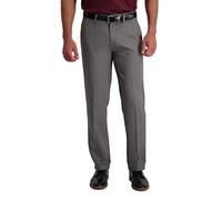 Haggar Cool 18 PRO Straight Fit Flat Front Casual Pant Pantaloni, Grigio Erica, 38W x 30L Uomo