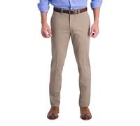 Haggar Pantaloni Casual espandibili con Pieghe Classiche Color Senza Ferro, Cachi Medio, W29 / L30 Uomo