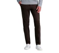 Haggar Men's 21 Wale Stretch Corduroy Expandable Waist Classic Fit Plain Front Pant, Camel, 36x31