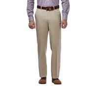 Haggar Mens B&t Premium No Iron Khaki Classic Fit Pleat Front Pant Pants