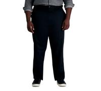 Haggar Men's Big-Tall Premium No Iron Classic Fit Plain Front Pant, Black, 46x30
