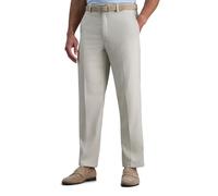 Haggar Men's Cool 18 PRO Classic Fit Flat Front Expandable Waist Pant, String, 38Wx32L