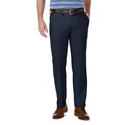 Haggar Men's Cool 18 PRO Straight Fit Flat Front Casual Pant, Navy, 42W x 30L