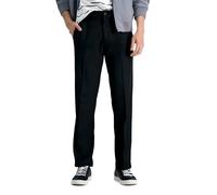 Haggar Men's Cool 18 PRO Straight Fit Flat Front Superflex Waistband Pant, Black, 34Wx32L