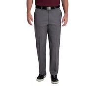Haggar Men's Cool Right Performance Flex Solid Classic Fit Flat Front Pant