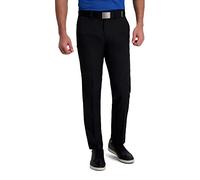 Haggar Men's Cool Right Performance Flex Solid Straight Fit Flat Front Pant
