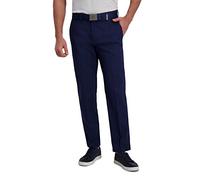 Haggar Men's Cool Right Performance Flex Solid Straight Fit Flat Front Pant