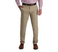 Haggar Men's Khaki Straight Fit Flat Front Flex Waistband Casual Pant, Medium, 32 x 30