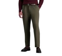 Haggar Men's Premium No Iron Classic Fit Expandable Waist Pleat Front Pant, Toast, 38x32