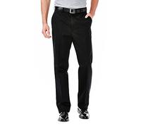 Haggar Men's Work To Weekend Hidden Expandable Waist No Iron Plain Front Pant,Black,44x30