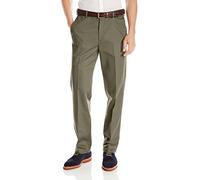Haggar Men's Work To Weekend Hidden Expandable Waist No Iron Plain Front Pant,British Khaki/Lead Grey,42x30