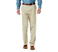 Haggar Men's Work To Weekend Hidden Expandable Waist No Iron Plain Front Pant,Khaki,36x32