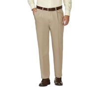 Haggar Men's Work To Weekend Khakis Hidden Expandable Waist No Iron Pleat Front Pant,Khaki,36x29