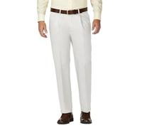 Haggar Men's Work To Weekend Khakis Hidden Expandable Waist No Iron Pleat Front Pant,String,40x29