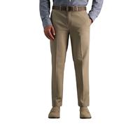 Haggar - Pantaloni Casual da Uomo, No-Stiro, gabra Dritta, Senza Pieghe Davanti, Verde Cachi, Cachi, 32W x 29L