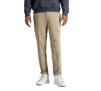Haggar Pantaloni Casual da Uomo Premium No Iron Khaki Straight Fit & Slim Fit Flat Front Casual Sandy, 33 W x 34 L, Cachi e Beige., 38W x 30L