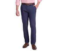 Haggar Pantaloni Casual espandibili con Pieghe Classiche Color Cachi Senza Ferro, Indaco, W30 / L30 Uomo