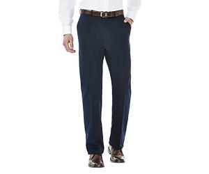 Haggar Pantaloni da Lavoro per Weekend, Senza Stiratura, da Uomo, con Parte Anteriore Piatta, Taglie Grandi e Alte, Blu Marino Scuro, 36W/30L