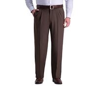 Haggar Big & Tall Premium Comfort Classic Fit Pieghe Abito Pantaloni Eleganti, Cioccolato Fondente, 44W x 29L Uomo