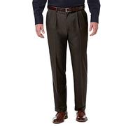Haggar Premium Comfort Classic Fit Pleat Front Pant Reg. And Big & Tall Sizes Pantaloni Eleganti, Cioccolato Fondente, 36W/30L Uomo