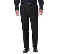 Haggar Premium Comfort Classic Fit Pleat Front Pant Reg. And Big & Tall Sizes Pantaloni Eleganti, Nero, 40W x 31L Uomo