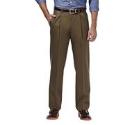 Haggar - Premium No-Iron Classic-Fit Expandable-Waist Pleat-Front Pant, Pantaloni Casual Uomo