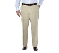 Haggar Premium No Iron Khaki Classic Fit Flat Front Casual Pant (Regular And Big & Tall Sizes) Pantaloni, Cachi, 48W x 32L Uomo