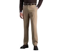 Haggar Premium No Iron Khaki Slim Fit Flat Front Pantaloni Casual, Cachi e Beige, 34W x 32L Uomo