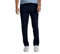Haggar Premium - Pantaloni Casual da Uomo, Senza Ferro, Taglio a Punta, Taglio Piatto, Colore: Kaki, Blu Navy Scuro, 38W x 30L