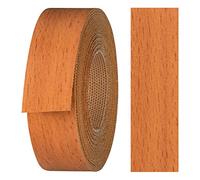 haggiy - Nastro per bordi in melamina con colla a fusione, 21 mm x 5 m | Nastro termoadesivo per mensole e pannelli | Bordo decorativo - Decoro: faggio scuro