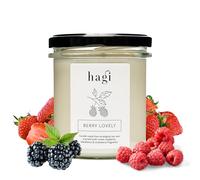 Hagi Berry Lovely Candela Di Soia, Tempo Di Combustione Circa 75 h, Candela Profumata In Un Bicchiere, Cera Di Soia Ecologica, Profumo Di Fiori E Lamponi, Cosmetici Vegani