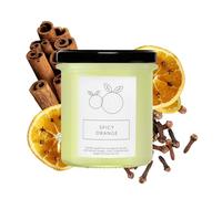 Hagi Spicy Orange Candela profumata | Profumo rilassante e sonnolento | Candele profumate in vetro | Durata di combustione circa 75 ore | Vegan | Cera di soia biologica