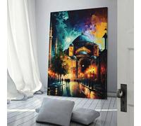 Hagia Sophia Istanbul Quadro per Salotto Pittura Strada Tela Colorata Pop-Wall Art Moderna Arte Casa Arte Moderna Arte Domestica Tesa Pronto Da Appendere 60x90cm